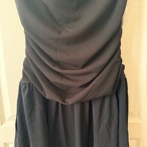Abercrombie & Fitch Black Draped Mini Dress